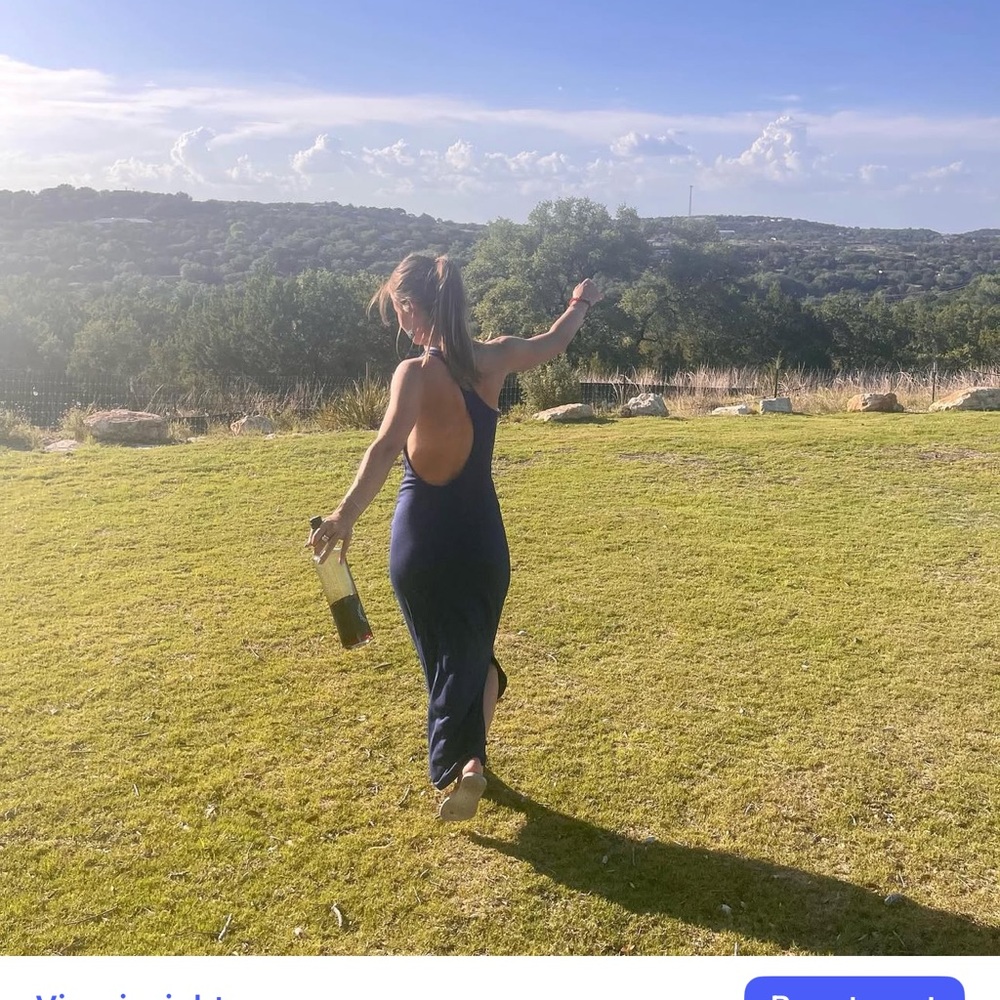 Free people Elegant Navy Blue Backless Dress